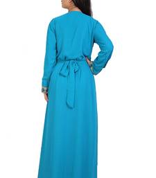 turquoise georgette embroidered zari work islamic kaftans
