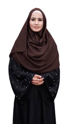 Justkartit Brown Color Linen Cotton Plain Scarf Hijab For Women 1