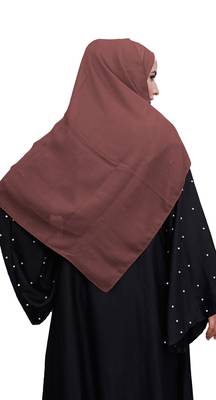Justkartit Peach Color Linen Cotton Scarf Hijab For Women 5