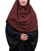 Justkartit Occasion Wear Salmon Color Plain Scarf Hijab For Women