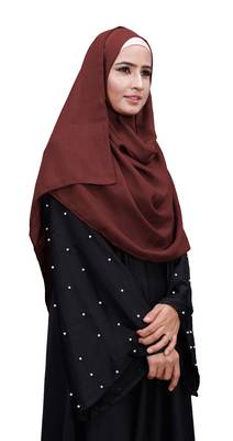 Justkartit Occasion Wear Salmon Color Plain Scarf Hijab For Women 4