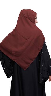 Justkartit Occasion Wear Salmon Color Plain Scarf Hijab For Women 5
