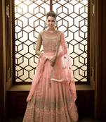 Royal Villa Light Pink EMBROIDERED NET SEMI STITCHED SALWAR WITH DUPATTA