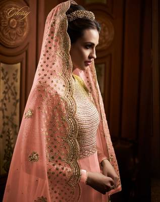 Royal Villa Light Pink EMBROIDERED NET SEMI STITCHED SALWAR WITH DUPATTA 2