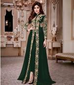 Royal Villa Green Embroidered Faux Georgette Salwar Semi Stitched