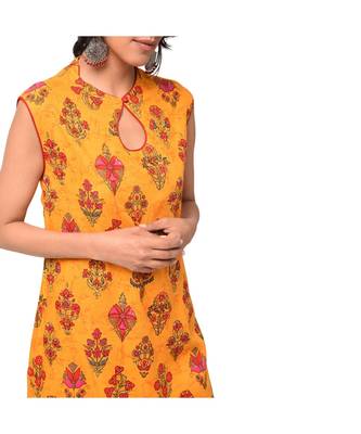 Mustard Straight Keyhole Kurta and Pant Set 5