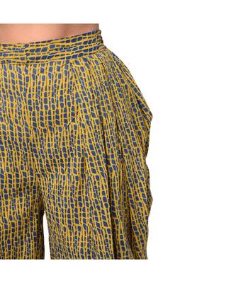 Mustard High-Low Kurta with Cowl Pants Set 6