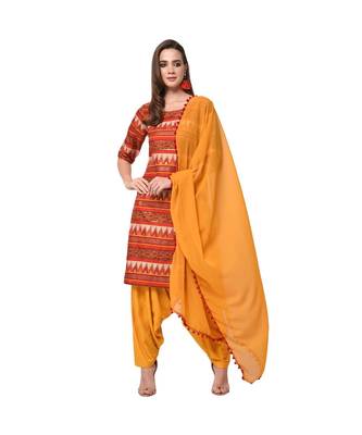 Red Contrasting Kurta Salwar Dupatta Suit Set 1