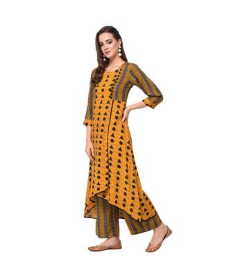 Mustard Printed Kurta with Coordinate Palazzo Set 3