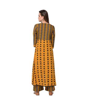 Mustard Printed Kurta with Coordinate Palazzo Set 4