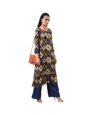 Blue Printed Kurti and Coordinated Plazzo Set 3