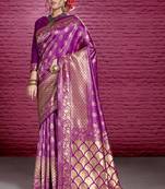 Magenta woven tanchhoi saree with blouse