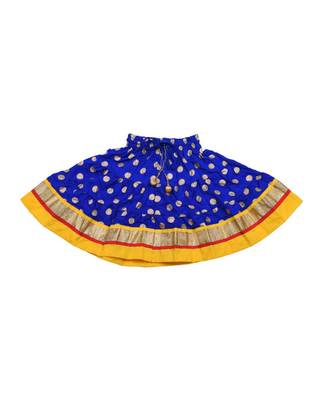 Baby Girls Skirt and Top Self Design Hand Block Gold Print 2