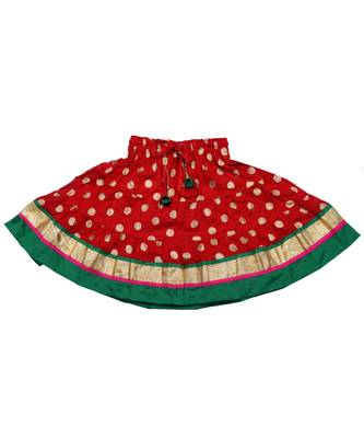 Baby Girls Skirt and Top Self Design Hand Block Gold Print 3