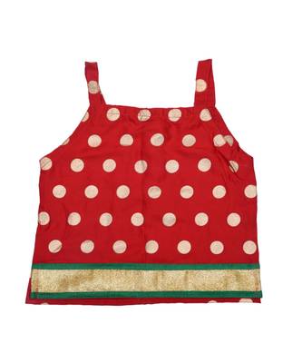 Baby Girls Skirt and Top Self Design Hand Block Gold Print 4