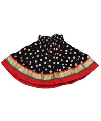 Baby Girls Skirt and Top Self Design Hand Block Gold Print 3