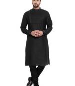 Designer Black Linen Kurta Pajama