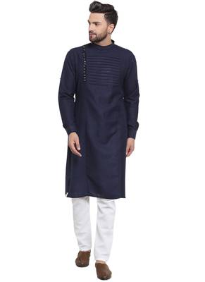 Designer Blue Linen Kurta Pajama 1