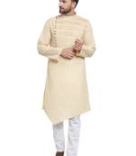Designer Beige Linen Kurta Pajama