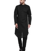 Designer Black Linen Kurta Pajama