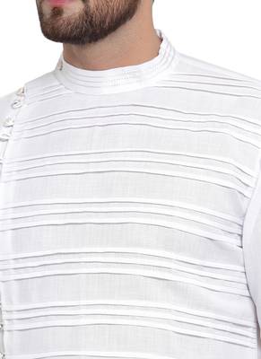 Designer White Linen Kurta Pajama 2