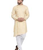 Designer Beige Linen Kurta Pajama