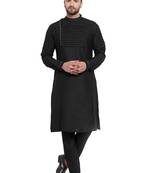 Designer Black Linen Kurta Pajama