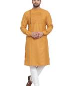 Designer Yellow Linen Kurta Pajama