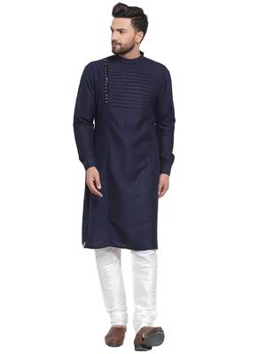 Designer Blue Linen Kurta Pajama 1