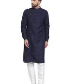 Designer Blue Linen Kurta Pajama