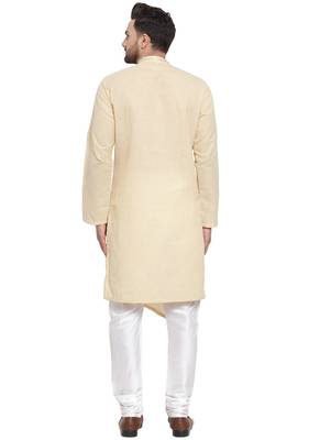 Designer Beige Linen Kurta Pajama 4