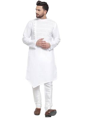 Designer White Linen Kurta Pajama 1