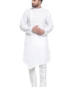 Designer White Linen Kurta Pajama