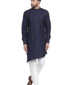 Designer Blue Linen Kurta Pajama