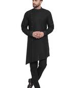 Designer Black Linen Kurta Pajama