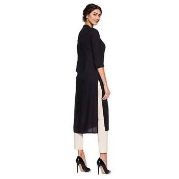 Black plain rayon ethnic-kurtis 3