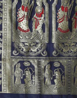 Black woven art silk sarees saree with blouse 5