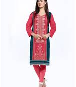 Pink printed cotton cotton-kurtis