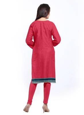 Pink printed cotton cotton-kurtis 2