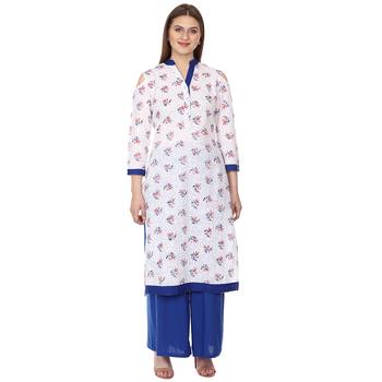 White printed Cotton kurti 1