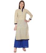 Yellow printed Cotton kurti