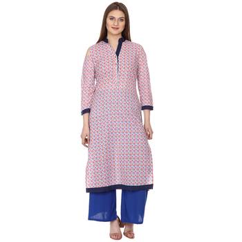 Red printed Cotton kurti 1