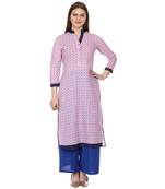 Pink printed Cotton kurti