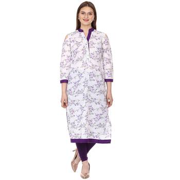 Purple printed Cotton kurti 1