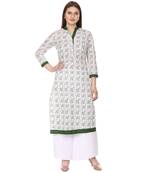 Green printed Cotton kurti