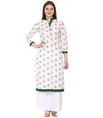 White printed Cotton kurti