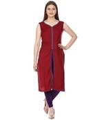 Maroon printed Rayon kurti