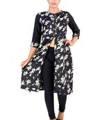 Black plain Crepe kurti