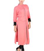 Orange plain Rayon kurti