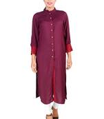 Purple plain Rayon kurti